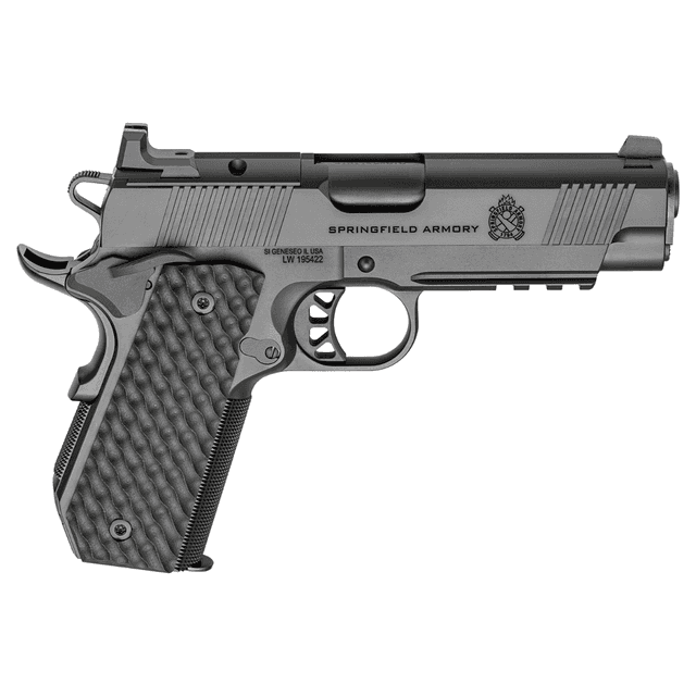 Springfield Armory 1911 TRP AOS Pistol, 4.25" Black Match Grade Barrel Black Cerakote Optic Ready/Serrated Carbon Steel Slide&Frame w/Beavertail&Picatinny Rail VZ Hydra G10 Grip 3 Mags Carry 7+1rd 45 ACP - PC9124LRCCAOS Springfield Armory 1911 TRP AOS Pistol, 4.25" Black Match Grade Barrel Black Cerakote Optic Ready/Serrated Carbon Steel Slide&Frame w/Beavertail&Picatinny Rail VZ Hydra G10 Grip 3 Mags Carry 7+1rd 45 ACP - PC9124LRCCAOS
