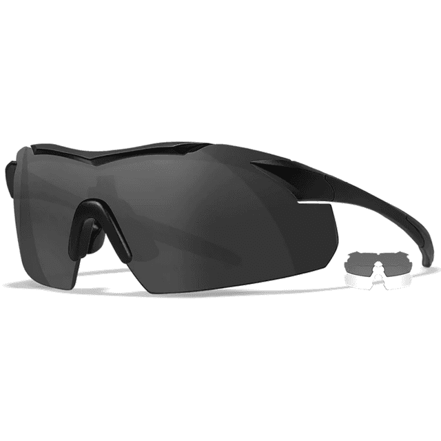 Wiley X Vapor Sunglasses, Polycarbonate Matte Black Frame Smoke Gray/Clear Lens Anti-Fog 100% UV Rating - 3501 Wiley X Vapor Sunglasses, Polycarbonate Matte Black Frame Smoke Gray/Clear Lens Anti-Fog 100% UV Rating - 3501