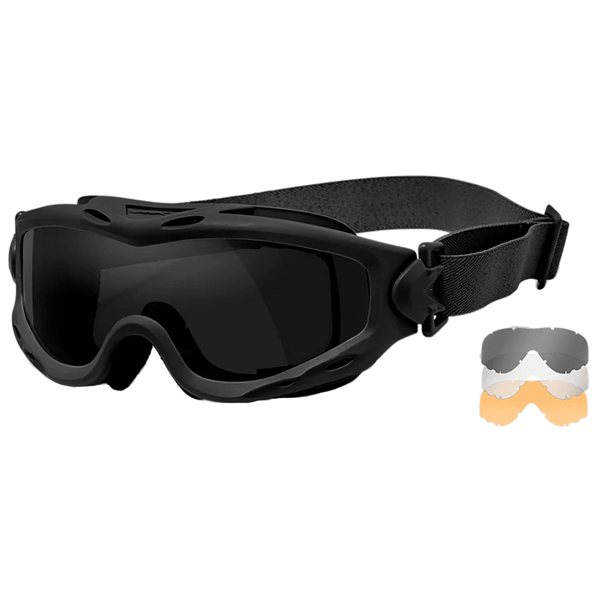 Wiley X Spear Goggles, Smoke Gray/Clear/Light Rust Lens Matte Black Frame Scratch-Resistant 100% UV Rating - SP293B Wiley X Spear Goggles, Smoke Gray/Clear/Light Rust Lens Matte Black Frame Scratch-Resistant 100% UV Rating - SP293B