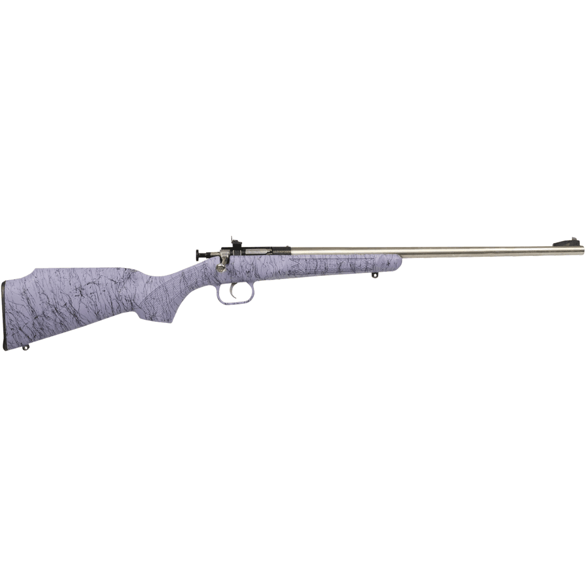 Crickett Gen2 Rifle, 16.13" Stainless Single Shot Barrel Stainless Steel Receiver Purple w/Black Webbing Fixed Synthetic Stock Youth 1rd 22 LR - KSA2445 Crickett Gen2 Rifle, 16.13" Stainless Single Shot Barrel Stainless Steel Receiver Purple w/Black Webbing Fixed Synthetic Stock Youth 1rd 22 LR - KSA2445