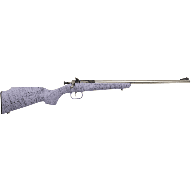 Crickett Gen2 Rifle, 16.13" Stainless Single Shot Barrel Stainless Steel Receiver Purple w/Black Webbing Fixed Synthetic Stock Youth 1rd 22 LR - KSA2445 Crickett Gen2 Rifle, 16.13" Stainless Single Shot Barrel Stainless Steel Receiver Purple w/Black Webbing Fixed Synthetic Stock Youth 1rd 22 LR - KSA2445