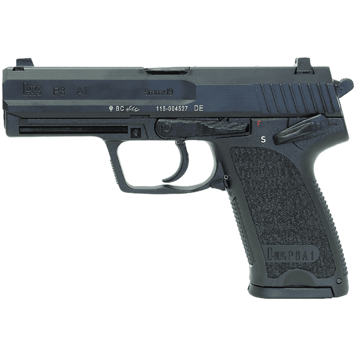 HK P8 A1 Pistol, 16.50" Black Steel Barrel Black Receiver 15+1rd 9mm Luger - 81001072 HK P8 A1 Pistol, 16.50" Black Steel Barrel Black Receiver 15+1rd 9mm Luger - 81001072