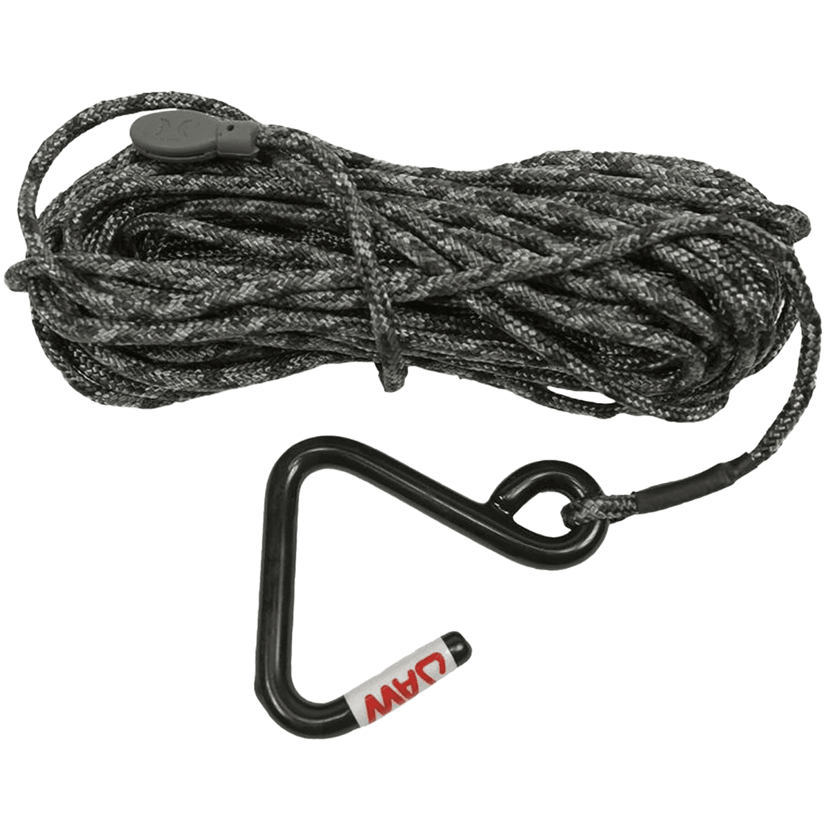 Hawk Jaw Hook Hoist Rope, Black 35' Long Weather Resistant 75 lbs Capacity - HWKHA3032 Hawk Jaw Hook Hoist Rope, Black 35' Long Weather Resistant 75 lbs Capacity - HWKHA3032
