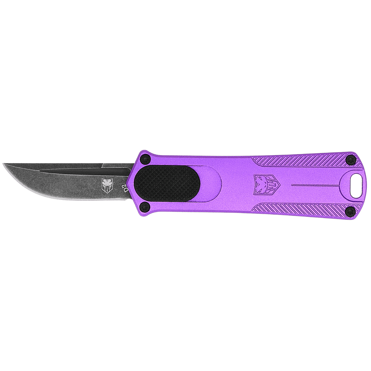CobraTec Knives California 952 *CA Compliant Knife, 1.75" OTF Drop Point Plain Black Stonewashed D2 Steel Blade 3" Purple Anodized Aluminum Handle - CALI952PURDNS CobraTec Knives California 952 *CA Compliant Knife, 1.75" OTF Drop Point Plain Black Stonewashed D2 Steel Blade 3" Purple Anodized Aluminum Handle - CALI952PURDNS