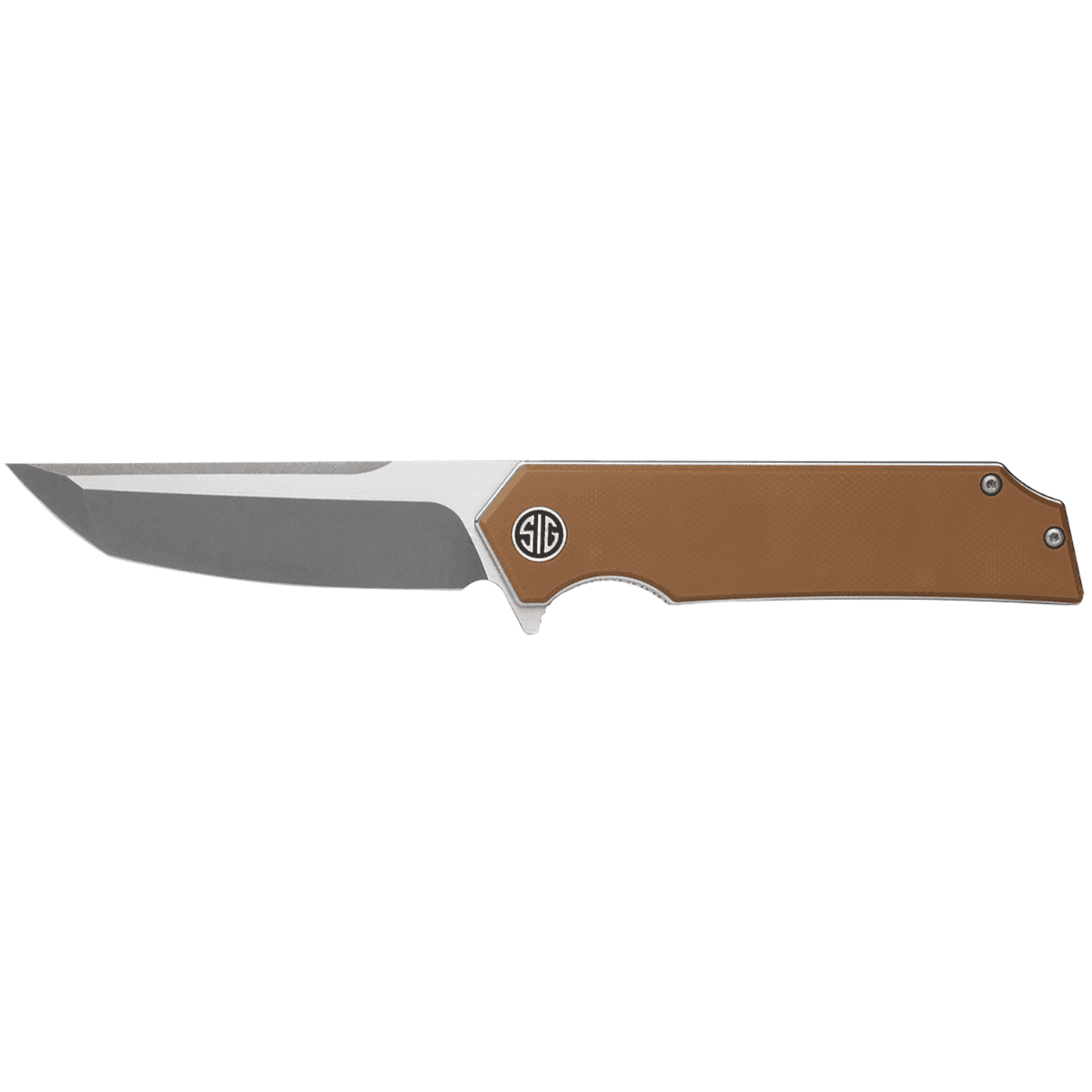Sig Sauer Knives Tsuru Knife, 3.30" Folding Tanto Plain Satin 154CM SS Blade 4.20" Coyote Brown G10 Handle - TS8SBRN Sig Sauer Knives Tsuru Knife, 3.30" Folding Tanto Plain Satin 154CM SS Blade 4.20" Coyote Brown G10 Handle - TS8SBRN