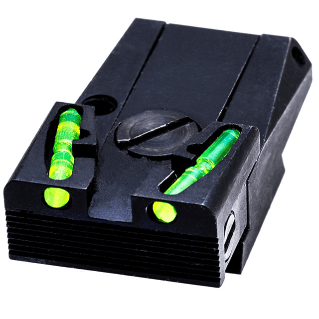 HiViz Adjustable Rear Sight, Front Green Steel Dovetail Fits Most Glock Models - GLAD211 HiViz Adjustable Rear Sight, Front Green Steel Dovetail Fits Most Glock Models - GLAD211