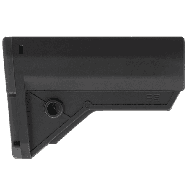 B5 Systems Sierra K Stock, Slim-Profile Ergonomic Cheek Weld Ambidextrous Fixed Sling Mounts and Limited Rotation QD Mounts Black - SRK1655 B5 Systems Sierra K Stock, Slim-Profile Ergonomic Cheek Weld Ambidextrous Fixed Sling Mounts and Limited Rotation QD Mounts Black - SRK1655