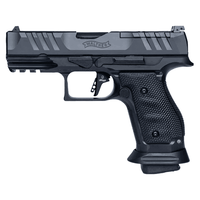 Walther Arms PDP Pro Pistol, 4" Black Steel Barrel Black Optic Cut/Serrated Steel Slide Black Steel Frame w/Picatinny Rail Textured Wraparound Grip Compact Frame 18+1rd 9mm Luger - 2896991 Walther Arms PDP Pro Pistol, 4" Black Steel Barrel Black Optic Cut/Serrated Steel Slide Black Steel Frame w/Picatinny Rail Textured Wraparound Grip Compact Frame 18+1rd 9mm Luger - 2896991