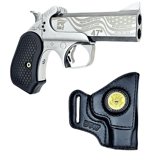 Bond Arms BADT47-SATIN DT-47 Trump 47th President Limited Edition 45 Colt (Long Colt) 410 Gauge 2 Shot 4.25" Pistol Bond Arms BADT47-SATIN DT-47 Trump 47th President Limited Edition 45 Colt (Long Colt) 410 Gauge 2 Shot 4.25" Pistol