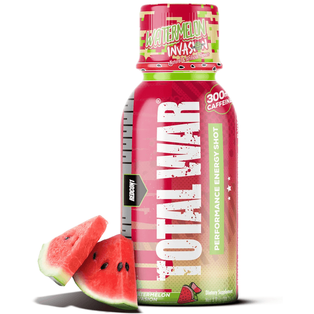 Redcon1 Total War Energy Shots, Watermelon Invasion 300mg Natural Caffeine & B-Vitamins 12 Pack - RC1TWSWI Redcon1 Total War Energy Shots, Watermelon Invasion 300mg Natural Caffeine & B-Vitamins 12 Pack - RC1TWSWI