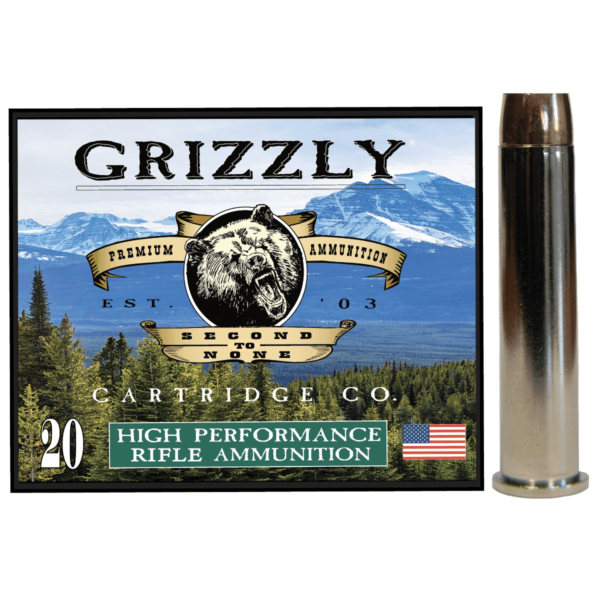 Grizzly Ammo Full Metal Jacket Flat Point Ammo, +P 525gr 20 Per Box/10 Case 45-70Gov - GC45/70+P10 Grizzly Ammo Full Metal Jacket Flat Point Ammo, +P 525gr 20 Per Box/10 Case 45-70Gov - GC45/70+P10
