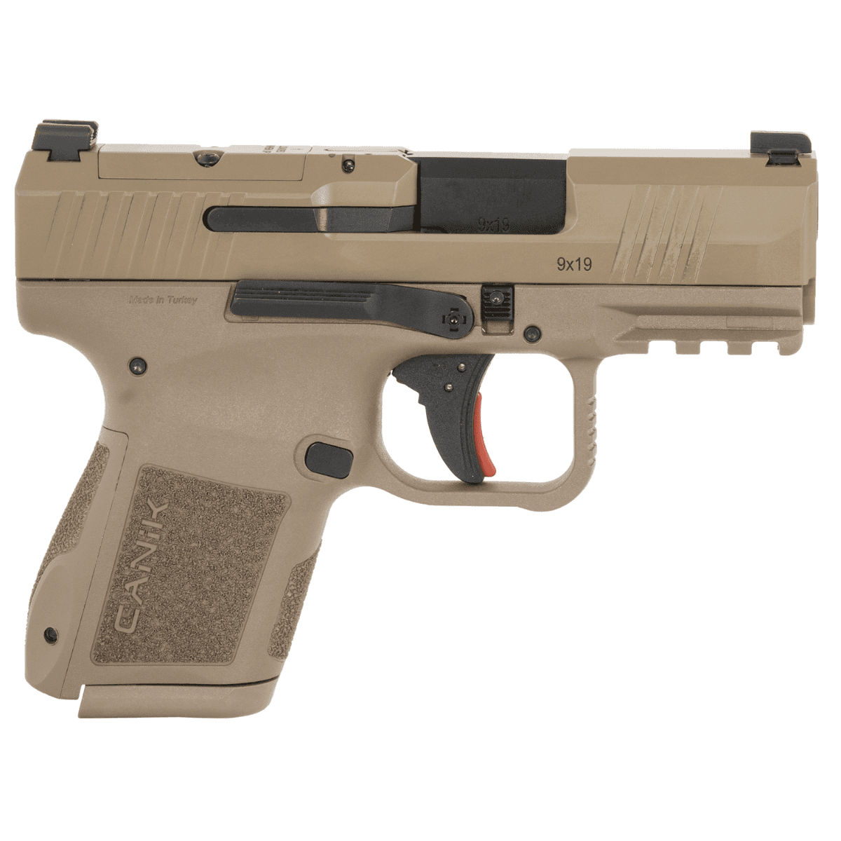 Canik Mete MC9 *CA Compliant Pistol, 3.18" Steel Barrel Flat Dark Earth Cerakote Optic Ready/Serrated Steel Slide Flat Dark Earth Polymer Frame w/Picatinny Rail Textured Grip Micro-Compact Frame 10+1rd 9mm Luger - HG7651CADN Canik Mete MC9 *CA Compliant Pistol, 3.18" Steel Barrel Flat Dark Earth Cerakote Optic Ready/Serrated Steel Slide Flat Dark Earth Polymer Frame w/Picatinny Rail Textured Grip Micro-Compact Frame 10+1rd 9mm Luger - HG7651CADN