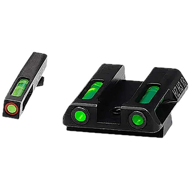 HiViz LiteWave H3 Fiber-Optic Sight Set, Black Steel Dovetail Green Fiber Optic/Orange Outline w/ Litepipes Green Fits Glock 42/ 43/ 43X/ 48 - GLN521 HiViz LiteWave H3 Fiber-Optic Sight Set, Black Steel Dovetail Green Fiber Optic/Orange Outline w/ Litepipes Green Fits Glock 42/ 43/ 43X/ 48 - GLN521