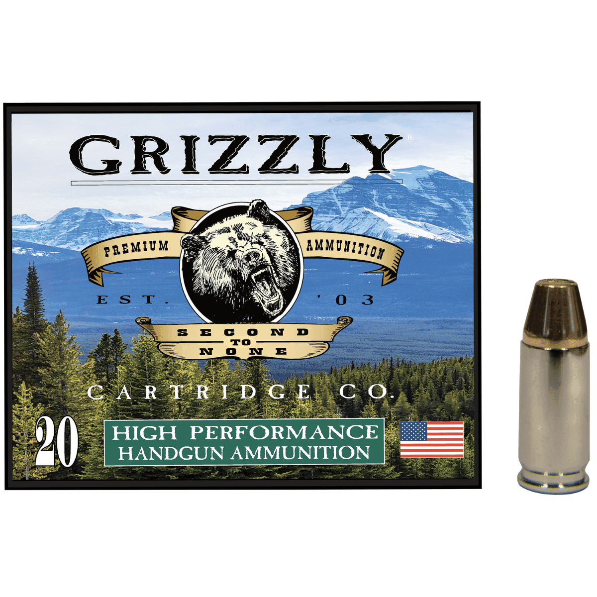 Grizzly Ammo Full Metal Jacket Flat Point Ammo, +P 124gr 20 Per Box/10 Case 9mm - GC9M+P1 Grizzly Ammo Full Metal Jacket Flat Point Ammo, +P 124gr 20 Per Box/10 Case 9mm - GC9M+P1