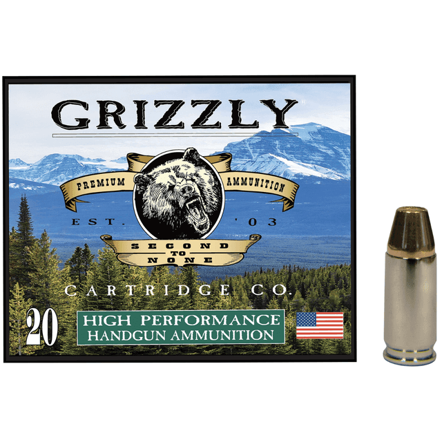 Grizzly Ammo Full Metal Jacket Flat Point Ammo, +P 124gr 20 Per Box/10 Case 9mm - GC9M+P1 Grizzly Ammo Full Metal Jacket Flat Point Ammo, +P 124gr 20 Per Box/10 Case 9mm - GC9M+P1