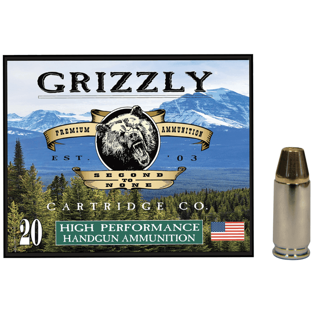 Grizzly Ammo Full Metal Jacket Flat Point Ammo, +P 147gr 20 Per Box/10 Case 9mm - GC9M+P2 Grizzly Ammo Full Metal Jacket Flat Point Ammo, +P 147gr 20 Per Box/10 Case 9mm - GC9M+P2