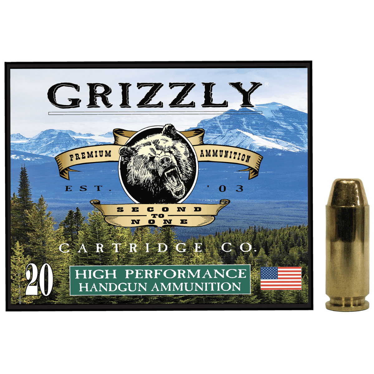 Grizzly Ammo Full Metal Jacket Flat Point Ammo, 200gr 20 Per Box/10 Case 10mmAuto - GC10CM2 Grizzly Ammo Full Metal Jacket Flat Point Ammo, 200gr 20 Per Box/10 Case 10mmAuto - GC10CM2