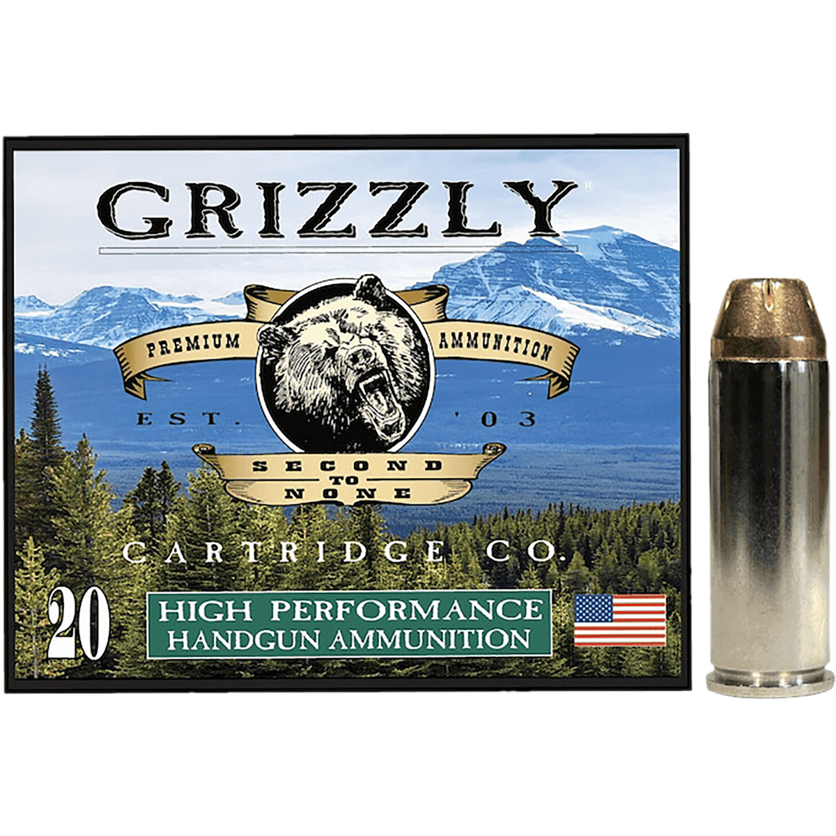 Grizzly Ammo Jacketed Hollow Point Ammo, +P 225gr 20 Per Box/10 Case 45Colt - GC45C+P3 Grizzly Ammo Jacketed Hollow Point Ammo, +P 225gr 20 Per Box/10 Case 45Colt - GC45C+P3