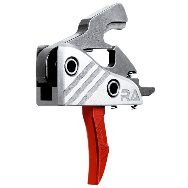 Rise Armament Blitz Trigger, Black/Red/Silver Aluminum / Steel Fits AR-Platform - RA524RED Rise Armament Blitz Trigger, Black/Red/Silver Aluminum / Steel Fits AR-Platform - RA524RED