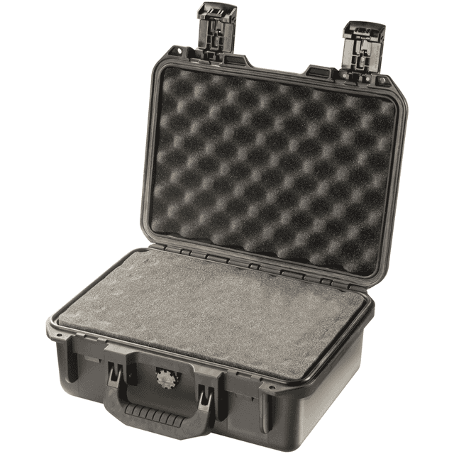 Pelican Storm Case, Black HPX Resin Holds Handgun Crush/ Dust Proof / Watertight Foam Padding 13" L x 9.20" W x 6" D Interior Dimensions - IM2100X0001 Pelican Storm Case, Black HPX Resin Holds Handgun Crush/ Dust Proof / Watertight Foam Padding 13" L x 9.20" W x 6" D Interior Dimensions - IM2100X0001
