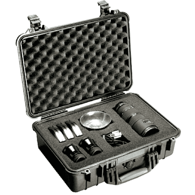Pelican Protector Case, Black Polypropylene Holds Handgun Crush/ Dust Proof / Watertight Foam Padding 16.75" L x 11.18" W x 6.12" D Interior Dimensions - 1500000110 Pelican Protector Case, Black Polypropylene Holds Handgun Crush/ Dust Proof / Watertight Foam Padding 16.75" L x 11.18" W x 6.12" D Interior Dimensions - 1500000110