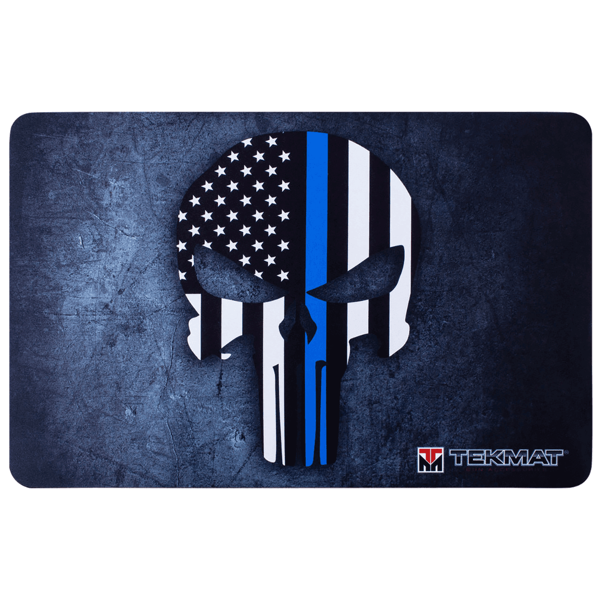 TekMat Punisher Blue Line Cleaning Mat, Black/White/Blue Rubber 11"x17" Blue Line Punisher Skull Against Chipping / Scratching Oil / Water Resistant - TEKR17PUNISHERBL TekMat Punisher Blue Line Cleaning Mat, Black/White/Blue Rubber 11"x17" Blue Line Punisher Skull Against Chipping / Scratching Oil / Water Resistant - TEKR17PUNISHERBL