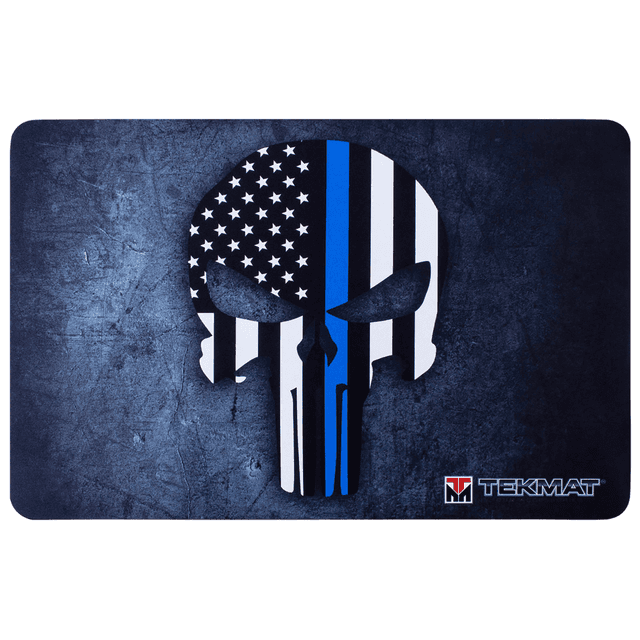TekMat Punisher Blue Line Cleaning Mat, Black/White/Blue Rubber 11"x17" Blue Line Punisher Skull Against Chipping / Scratching Oil / Water Resistant - TEKR17PUNISHERBL TekMat Punisher Blue Line Cleaning Mat, Black/White/Blue Rubber 11"x17" Blue Line Punisher Skull Against Chipping / Scratching Oil / Water Resistant - TEKR17PUNISHERBL