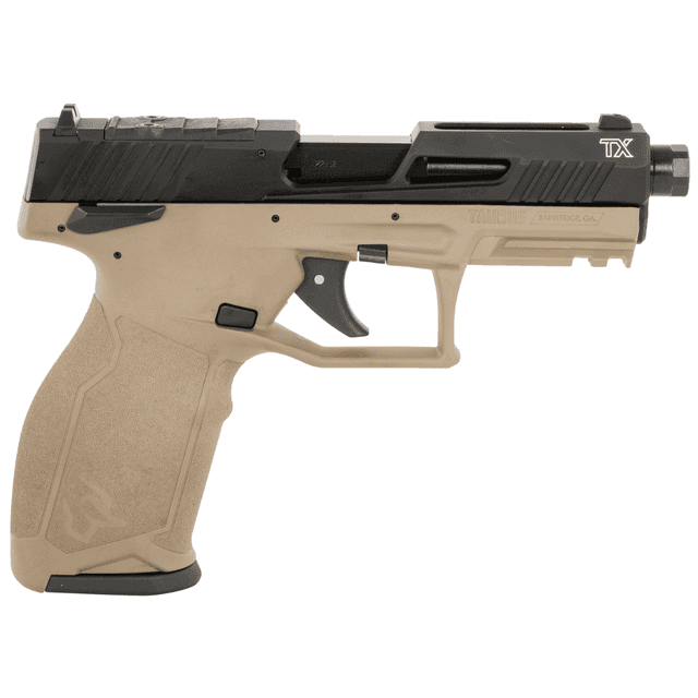Taurus TX22 T.O.R.O. Pistol, 4.60" Matte Black Threaded Barrel Black Hard Coat Anodized Optic Ready/Serrated Slide Flat Dark Earth Polymer Frame w/Picatinny Rail Textured Grip 10+1rd 22 LR - 1-2TX22P141F-10 Taurus TX22 T.O.R.O. Pistol, 4.60" Matte Black Threaded Barrel Black Hard Coat Anodized Optic Ready/Serrated Slide Flat Dark Earth Polymer Frame w/Picatinny Rail Textured Grip 10+1rd 22 LR - 1-2TX22P141F-10