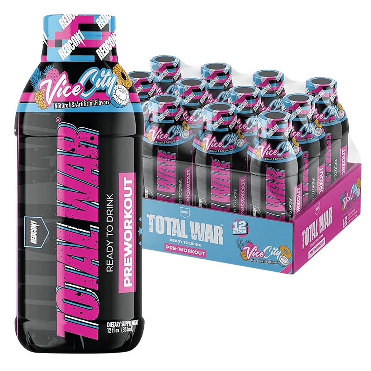 Redcon1 Total War Ready to Drink, Vice City 12 oz 12 Pack - RC1TWRTDVC12 Redcon1 Total War Ready to Drink, Vice City 12 oz 12 Pack - RC1TWRTDVC12