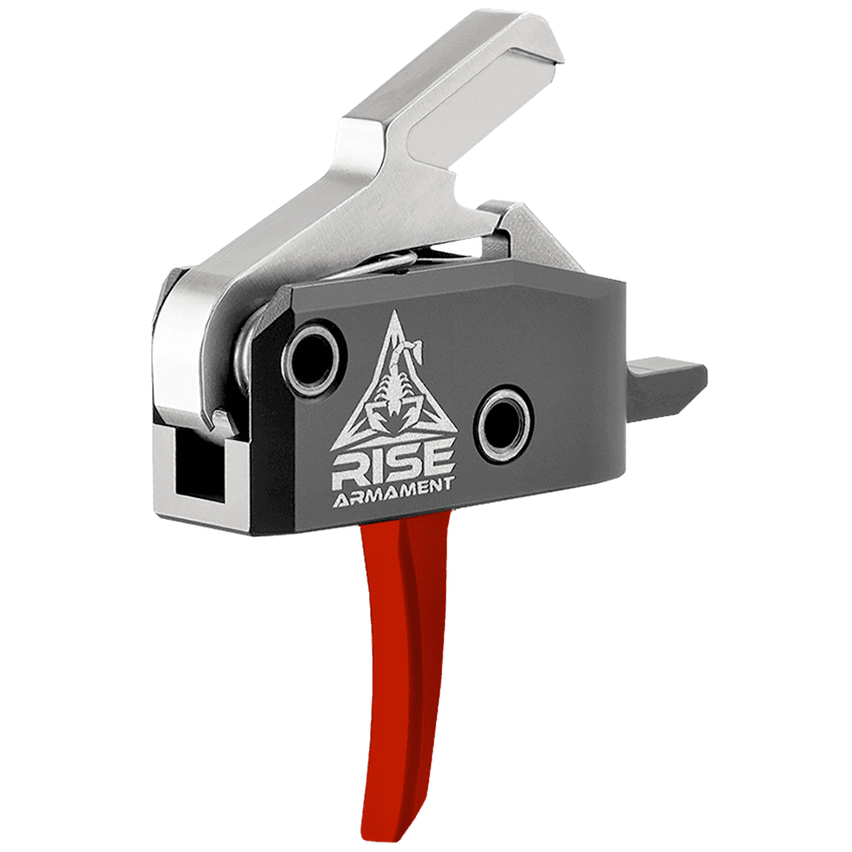 Rise Armament RA-434 High Performance Trigger, Black/Red/Silver Aluminum / Steel Single-Stage 3.50 lbs Pull Weight - RA434REDAWP Rise Armament RA-434 High Performance Trigger, Black/Red/Silver Aluminum / Steel Single-Stage 3.50 lbs Pull Weight - RA434REDAWP