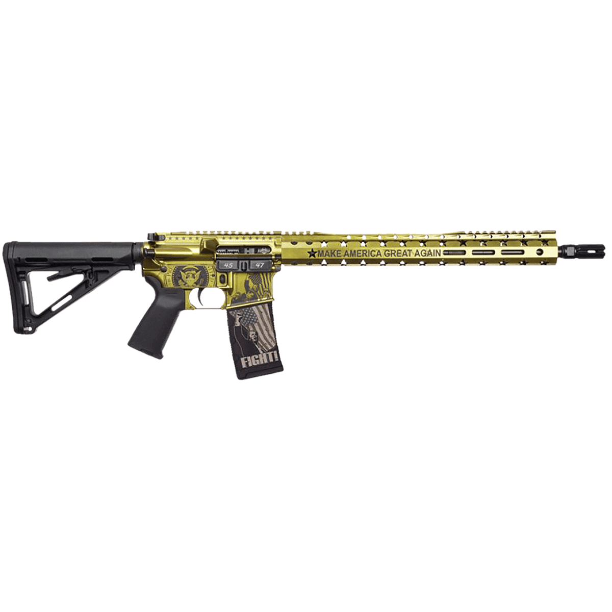 Black Rain Ordnance 24111202G Spec15 Trump FX Custom Gold 5.56 NATO Rifle Black Rain Ordnance 24111202G Spec15 Trump FX Custom Gold 5.56 NATO Rifle