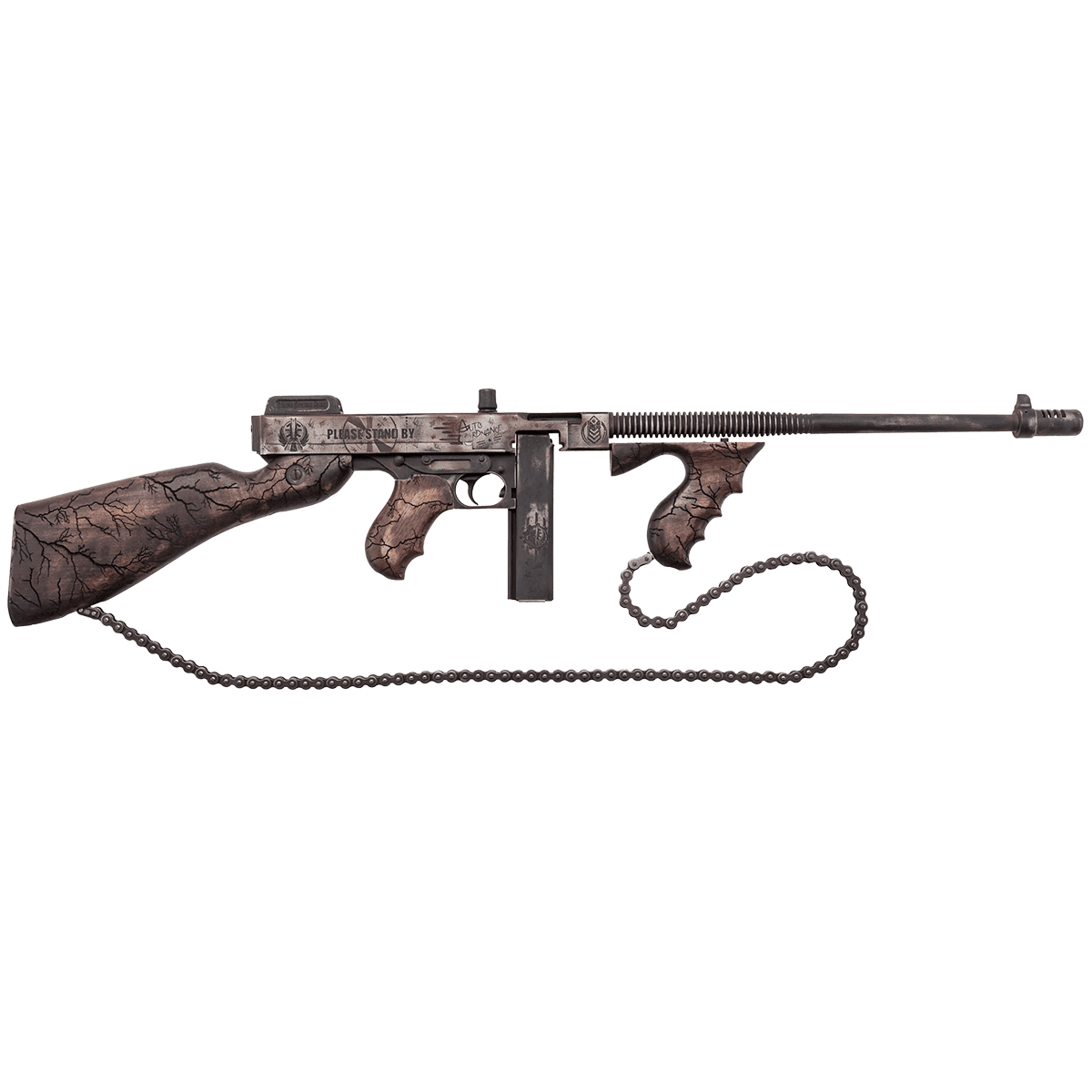 Thompson T150DC8 1927A-1 Wastelander .45 Cal 50+1 18" Finned Barrel, Aluminum Receiver, Fixed Stock Rifle Thompson T150DC8 1927A-1 Wastelander .45 Cal 50+1 18" Finned Barrel, Aluminum Receiver, Fixed Stock Rifle