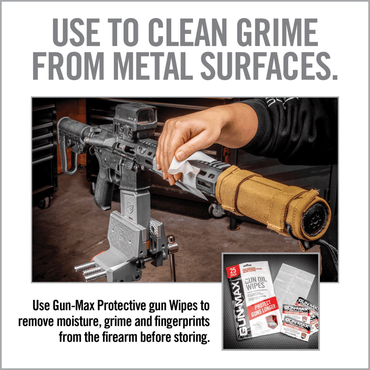Real Avid Gun-Max Gun Oil, Against Corrosion & Lubricates Wipes 25 Count for Firearms - AVGMW25 Real Avid Gun-Max Gun Oil, Against Corrosion & Lubricates Wipes 25 Count for Firearms - AVGMW25