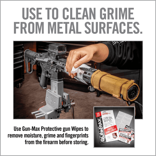 Real Avid Gun-Max Gun Oil, Against Corrosion & Lubricates Wipes 25 Count for Firearms - AVGMW25 Real Avid Gun-Max Gun Oil, Against Corrosion & Lubricates Wipes 25 Count for Firearms - AVGMW25