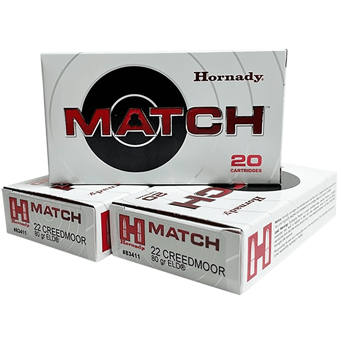 Hornady 83411 Match 22Creedmoor 80gr Extremely Low Drag-Match 20 Per Box Hornady 83411 Match 22Creedmoor 80gr Extremely Low Drag-Match 20 Per Box