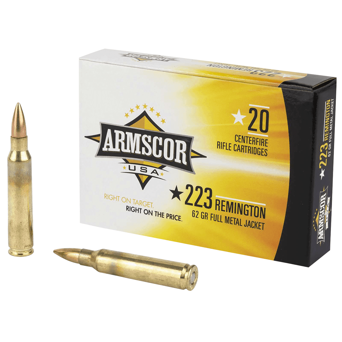 Armscor FAC2238N USA 223Rem 62gr Full Metal Jacket 20 Per Box Armscor FAC2238N USA 223Rem 62gr Full Metal Jacket 20 Per Box
