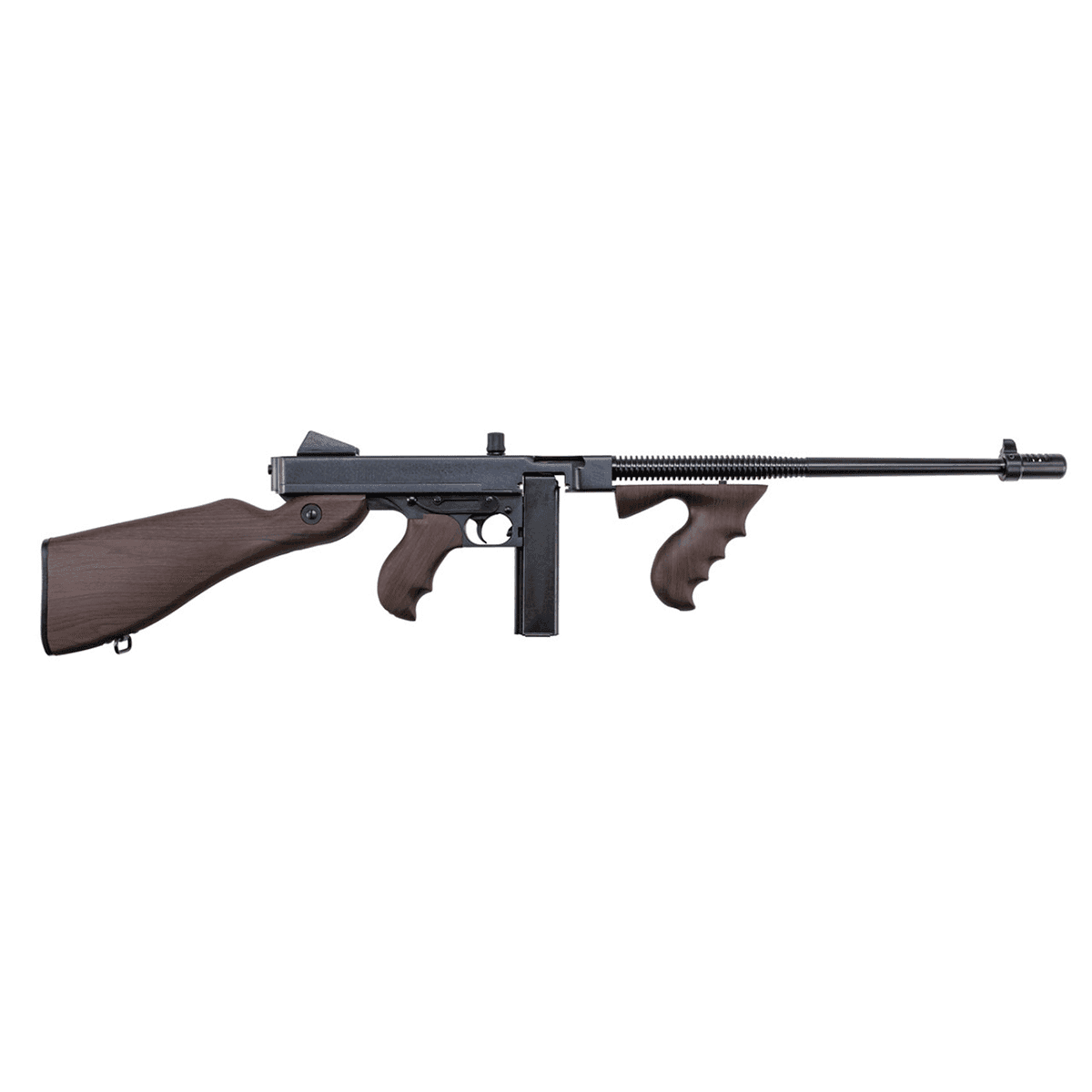 Thompson T5P 1927A-1 .45 Cal 20+1 16.50" Blued Finned Barrel, Blued Receiver, Walnut Grain Polymer Fixed Stock Thompson T5P 1927A-1 .45 Cal 20+1 16.50" Blued Finned Barrel, Blued Receiver, Walnut Grain Polymer Fixed Stock
