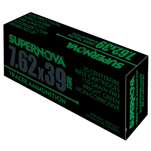 Piney Mountain Ammunition Green Tracer Cartridge, 110gr Full Metal Jacket 20 Per Box/50 Case 7.62mm - PMSN762G Piney Mountain Ammunition Green Tracer Cartridge, 110gr Full Metal Jacket 20 Per Box/50 Case 7.62mm - PMSN762G