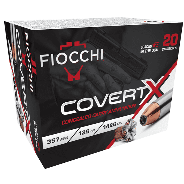 Fiocchi CovertX Ammo, 125gr Jacketed Hollow Point 20 Per Box/10 Case 357 Mag - 357CCWA Fiocchi CovertX Ammo, 125gr Jacketed Hollow Point 20 Per Box/10 Case 357 Mag - 357CCWA