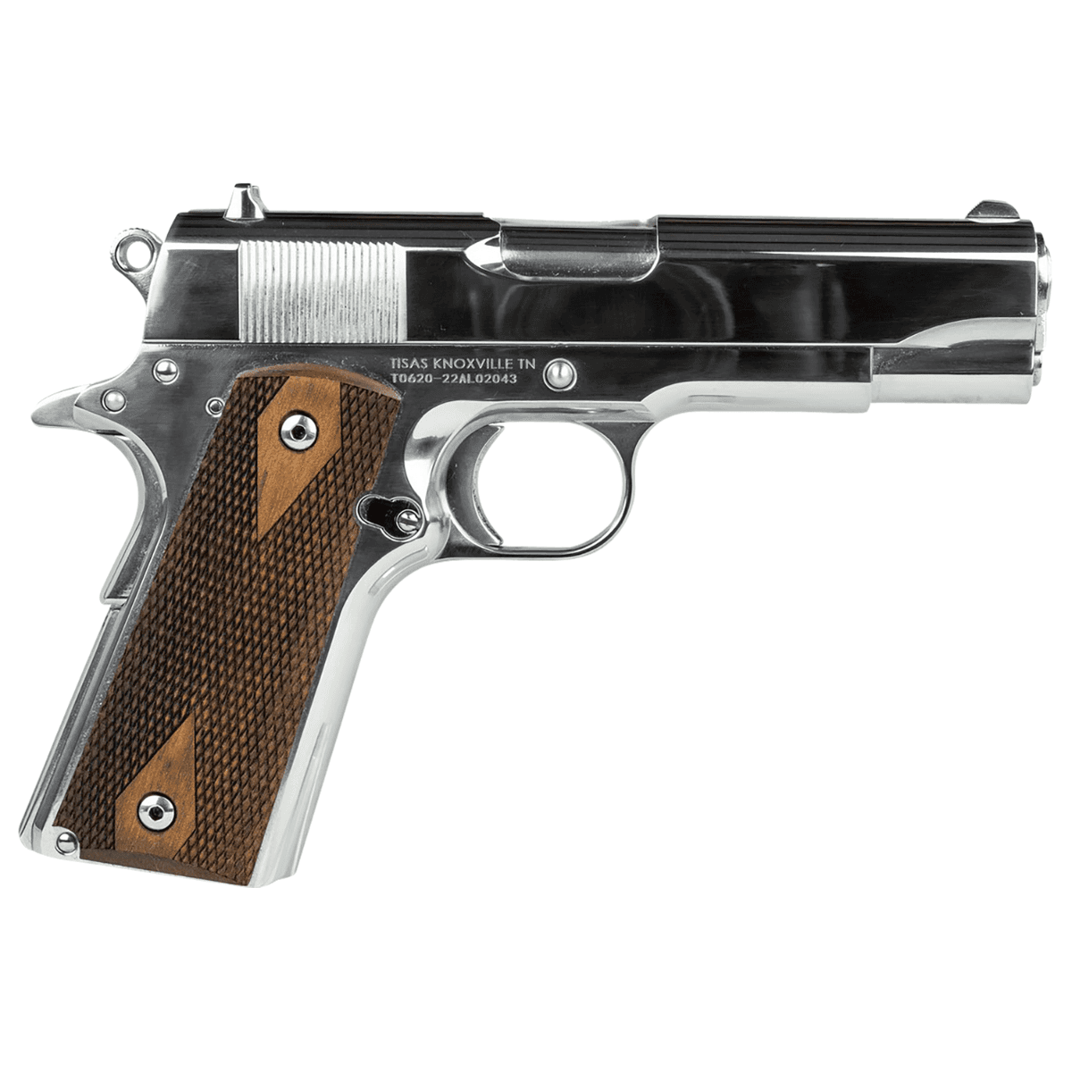 SDS Imports 1911 A1 Desperado Pistol, 4.25" Stainless Steel Barrel High Polished Chrome Serrated Steel Slide High Polished Chrome Steel Frame w/Beavertail Turkish Walnut Grips Two Barrels Full Size 9+1rd 38 Super/9mm Luger - 10100112 SDS Imports 1911 A1 Desperado Pistol, 4.25" Stainless Steel Barrel High Polished Chrome Serrated Steel Slide High Polished Chrome Steel Frame w/Beavertail Turkish Walnut Grips Two Barrels Full Size 9+1rd 38 Super/9mm Luger - 10100112
