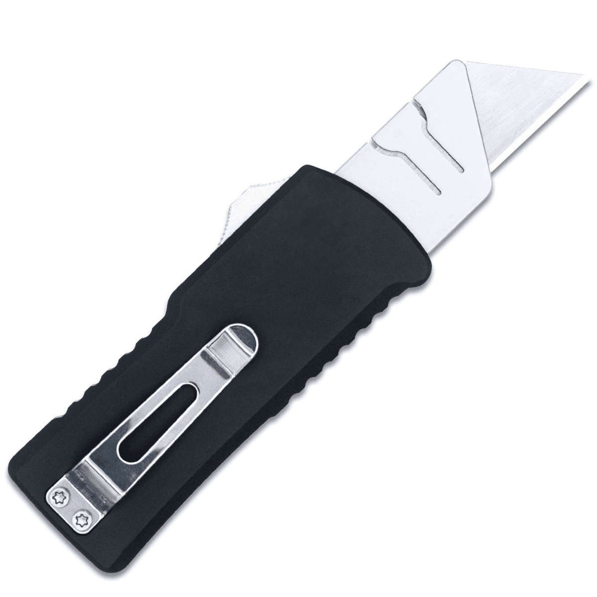 CobraTec Knives Utility Knife, OTF Aluminum Blade 3.38" Black Anodized Aluminum Handle Includes Pocket Clip - CTOTFUKSBBLK CobraTec Knives Utility Knife, OTF Aluminum Blade 3.38" Black Anodized Aluminum Handle Includes Pocket Clip - CTOTFUKSBBLK