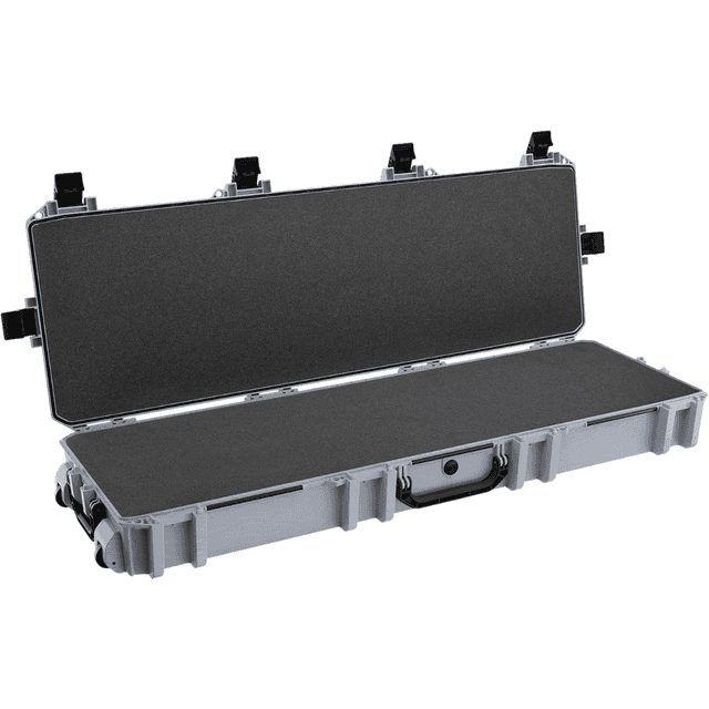 Pelican Vault Double Rifle Case, 53" Gray Polyethylene Foam Padding Weather Resistant - VCV8000000GRY Pelican Vault Double Rifle Case, 53" Gray Polyethylene Foam Padding Weather Resistant - VCV8000000GRY