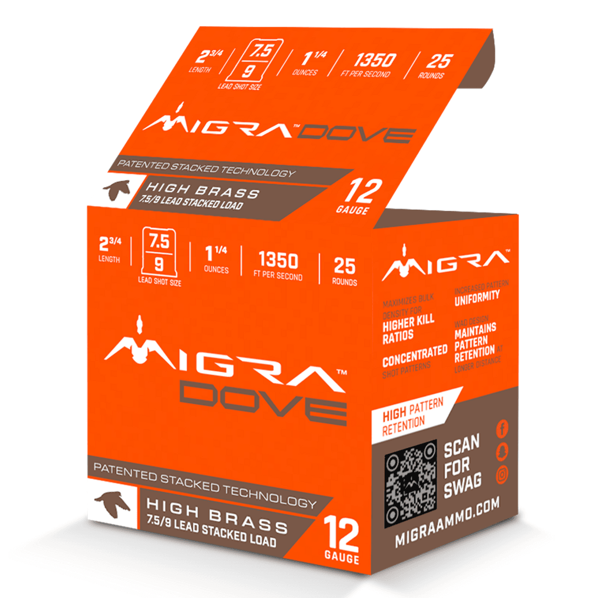 Migra Ammunitions M12UD75-9 Dove 12Gauge 2 3/4" 1 1/4oz 7.5/9Shot 25 Per Box Migra Ammunitions M12UD75-9 Dove 12Gauge 2 3/4" 1 1/4oz 7.5/9Shot 25 Per Box