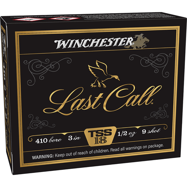 Winchester Ammo Last Call TSS Ammo, 3" 1/2oz Tungsten 9Shot 10 Per Box/10 Case 410 Gauge - LCTSS4139 Winchester Ammo Last Call TSS Ammo, 3" 1/2oz Tungsten 9Shot 10 Per Box/10 Case 410 Gauge - LCTSS4139