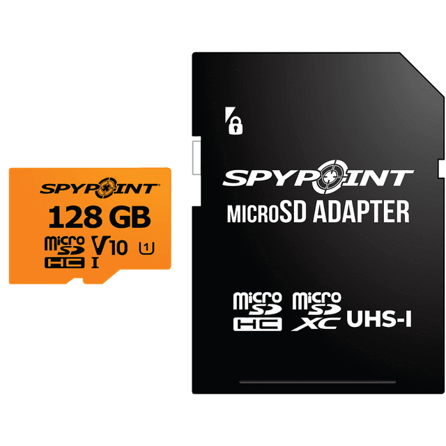 Spypoint Micro SD Memory Card, Black 128GB Stores Pictures / Video - 05887 Spypoint Micro SD Memory Card, Black 128GB Stores Pictures / Video - 05887