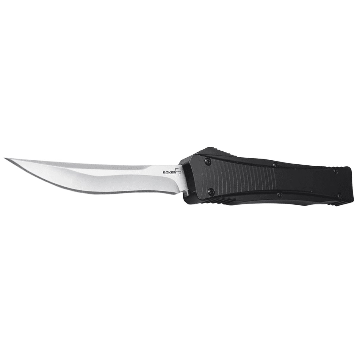 Boker Plus Eagle OTF Knife, 3.35" Plain D2 Steel Blade Black Aluminum Handle - 06EX243 Boker Plus Eagle OTF Knife, 3.35" Plain D2 Steel Blade Black Aluminum Handle - 06EX243