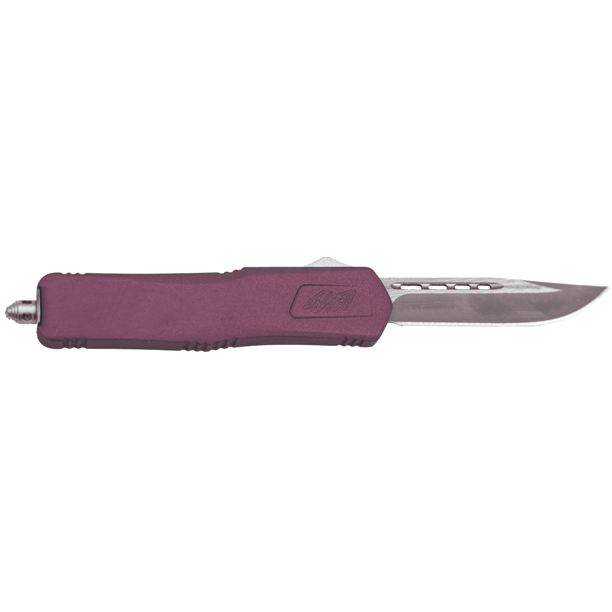 Great Lakes Firearms GLFA Knife, Medium 3.50" OTF Plain Steel Blade Black Cherry Cerakote Aluminum Handle 8" OAL - GLKMDSMTCHY Great Lakes Firearms GLFA Knife, Medium 3.50" OTF Plain Steel Blade Black Cherry Cerakote Aluminum Handle 8" OAL - GLKMDSMTCHY