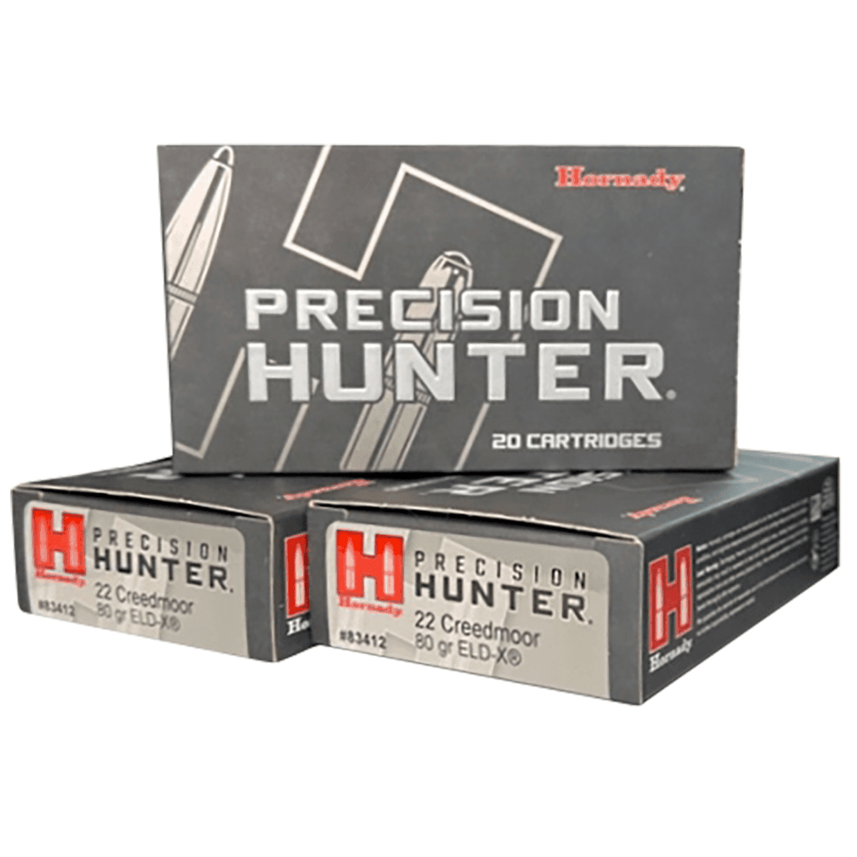 Hornady Precision Hunter Ammo, 80 gr ELD-X 20 Per Box/10 Case 22 Creedmoor - 83412 Hornady Precision Hunter Ammo, 80 gr ELD-X 20 Per Box/10 Case 22 Creedmoor - 83412