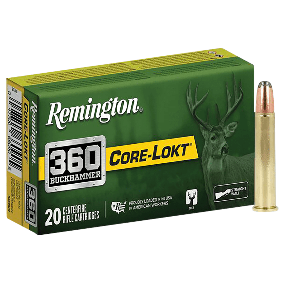 Remington Ammunition Core-Lokt Ammo, 180gr Soft Point Core Lokt 20 Per Box/10 Case 360 Buckhammer - R27742 Remington Ammunition Core-Lokt Ammo, 180gr Soft Point Core Lokt 20 Per Box/10 Case 360 Buckhammer - R27742
