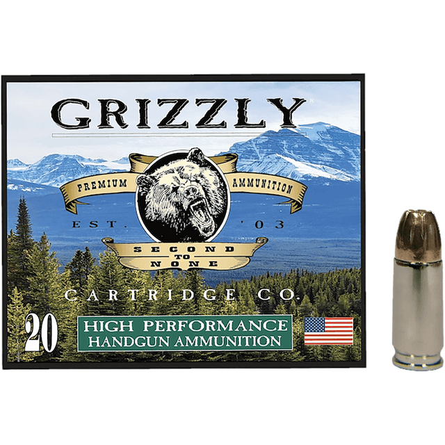 Grizzly Ammo Jacketed Hollow Point Ammo, +P 124gr 20 Per Box/10 Case 9mm - GC9+P+CM10 Grizzly Ammo Jacketed Hollow Point Ammo, +P 124gr 20 Per Box/10 Case 9mm - GC9+P+CM10
